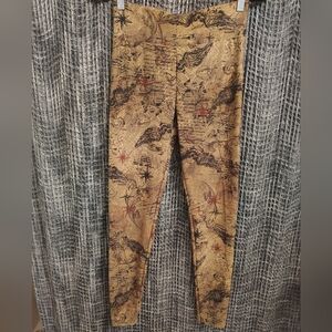 Gothic Sketch Graphic Print Full Length Leggings S/M